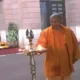 Lucknow: CM Yogi lights 'Ram Jyoti' at his residence after 'Pran Pratishtha' ceremony