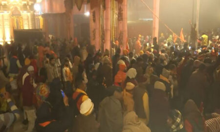Heavy rush of devotees outside Ram Temple in Ayodhya to offer prayers