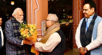 Rajasthan Governor welcomes PM Modi at Raj Bhavan