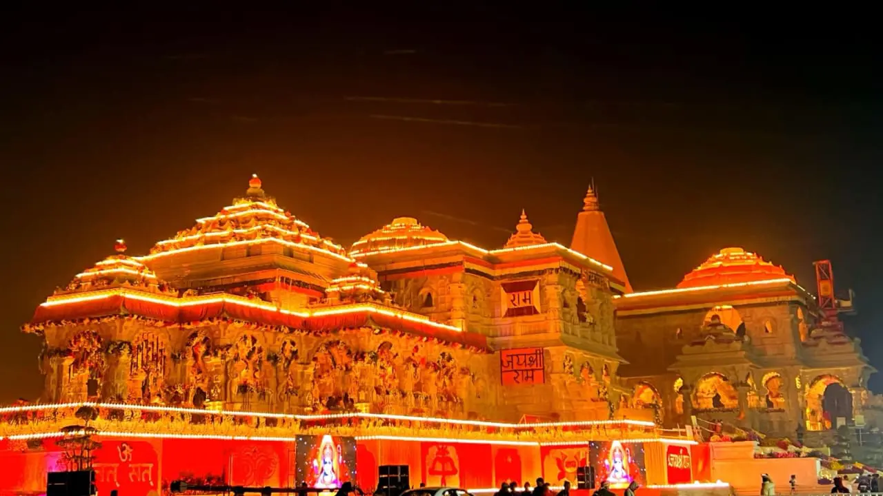 Ram Temple illuminated, decorated beautifully ahead of ‘Pran Pratishtha’ ceremony
