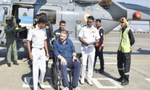 Indian Naval helicopter rescues ailing man from French merchant vessel