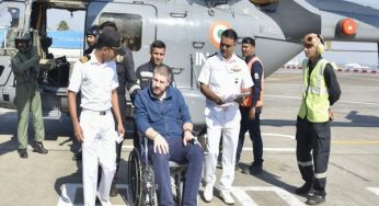 Indian Naval helicopter rescues ailing man from French merchant vessel