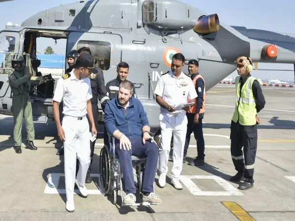 Indian Naval helicopter rescues ailing man from French merchant vessel