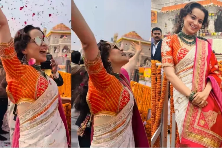 Kangana chants 'Jai Shri Ram' loudly while attending 'Pran Pratishtha' ceremony