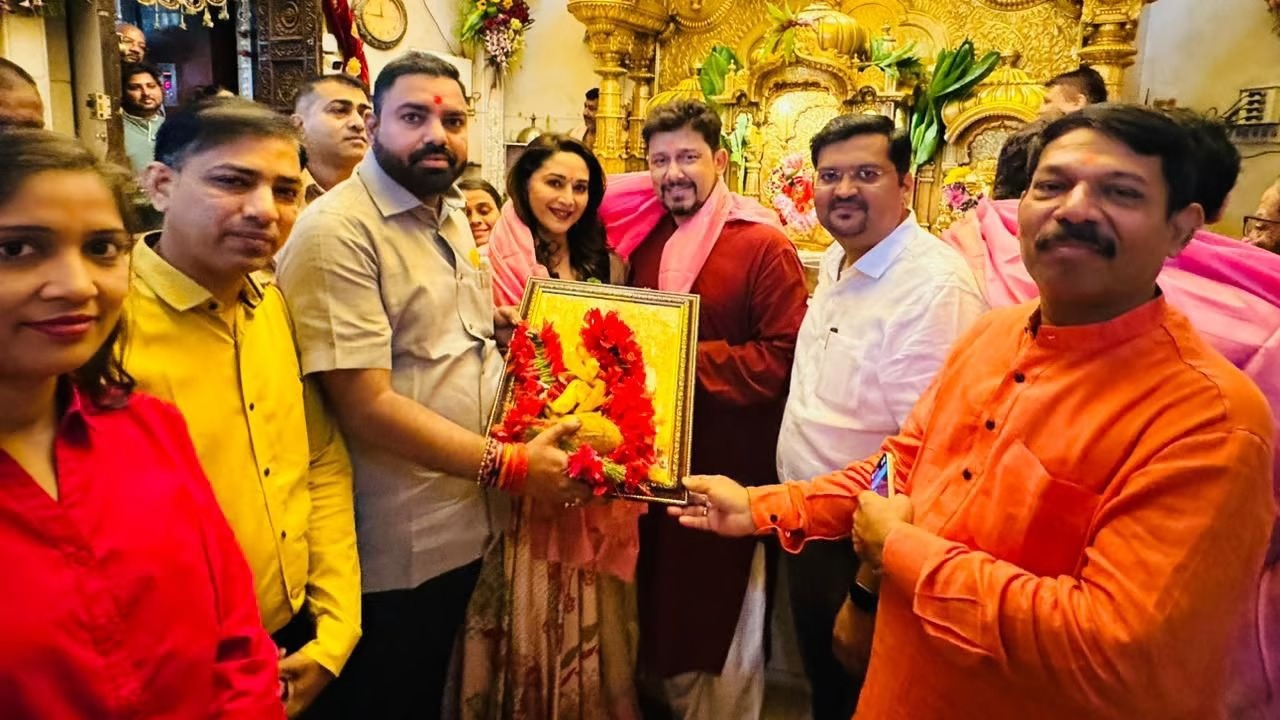 Madhuri Dixit Seeks Blessings for 'Panchak' at Siddhivinayak