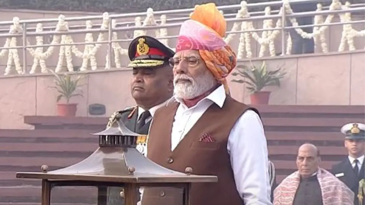 On 75 th Republic Day PM Modi’s Pagdi Sports Yellow Of ‘Bhagwan Ram’