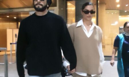 Ranveer Singh, Deepika Padukone walk hand-in-hand as they get clicked at airport