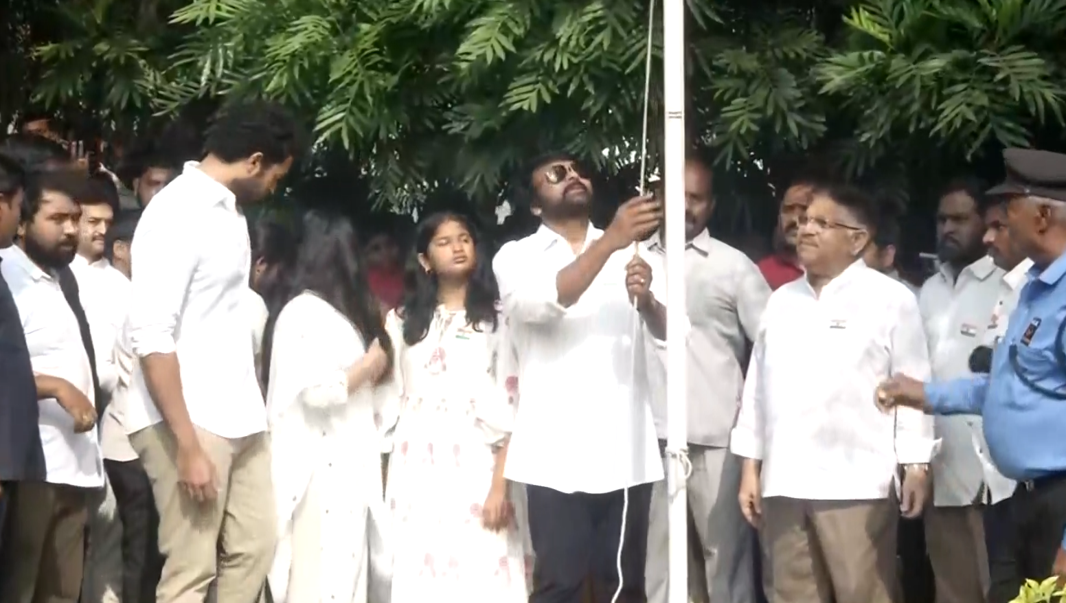 Republic Day 2024 : Actor Chiranjeevi unfurls national flag at his blood bank