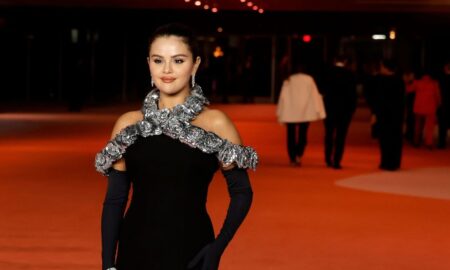 Selena Gomez slays in black sheer gown on red carpet 75th Emmy Awards
