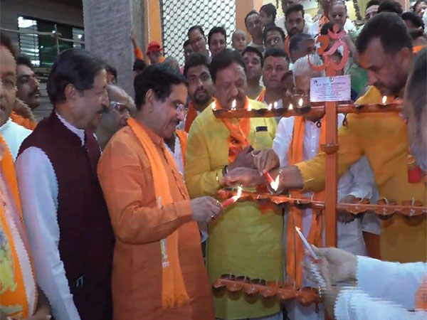 Union minister Pralhad Joshi participates in Deepotsav in Hubli Gavali Galli after 'Pran Pratishtha' ceremony