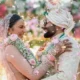 From Rakul Preet Singh's floral lehenga to Jackky Bhagnani's embroidered sherwani, check out wedding look of newlyweds