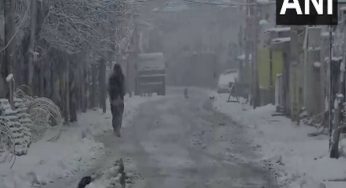 J-K: Heavy snowfall witnessed in Srinagar