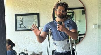 Hrithik Roshan suffers muscle injury, shares picture with crutches