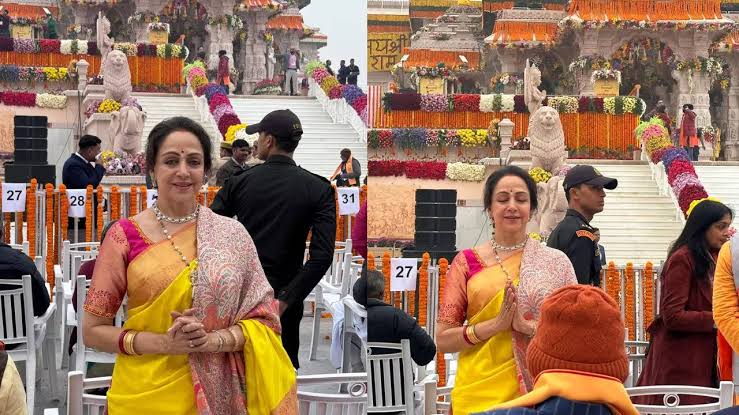 Hema Malini offers prayers at Ram Mandir in Ayodhya