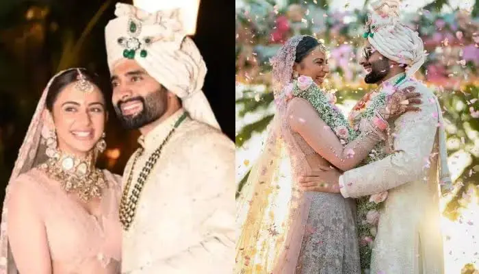 Rakul Preet Singh, Jackky Bhagnani make first appearance as married couple