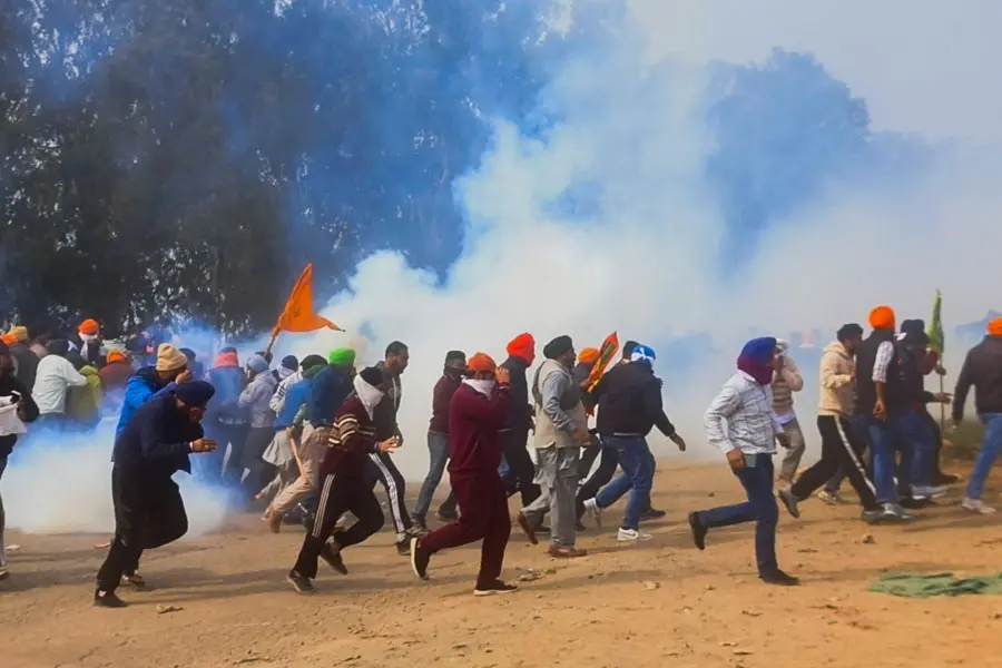 Police Fire Tear Gas At Farmers Gathered At Punjab-Haryana Shambhu Border To Resume ‘Dilli Chalo’ Protest