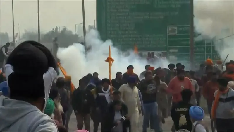 ‘Delhi Chalo’ March: Police Fire Tear Gas On Protesting Farmers At Punjab-Haryana Shambhu Border