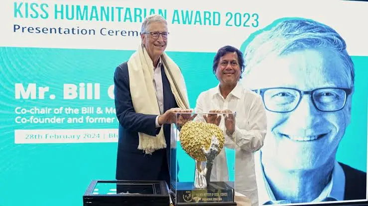 Bill Gates receives Kalinga Institute of Social Sciences Humanitarian Award