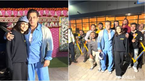 Salman Khan departs from Jamnagar with Alizeh Agnihotri, poses with paps at airport