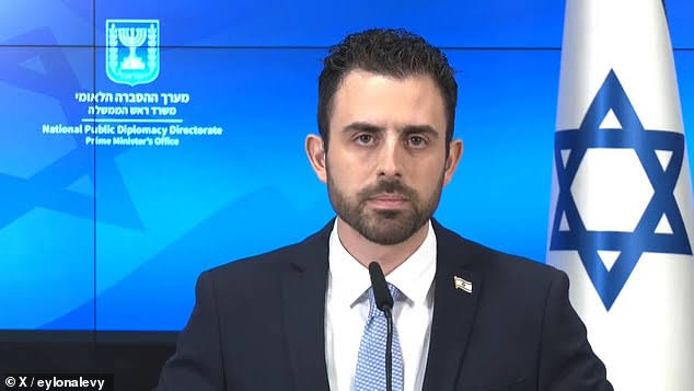 Israel: PMO suspends government spokesperson Eylon Levy