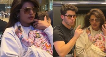 Priyanka Chopra holds Malti Marie close, Nick Jonas asks paps to stay quiet as they leave Mumbai