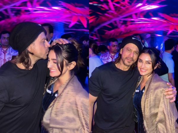 SRK poses with Javed Jaffery’s daughter Alaviaa at Anant-Radhika’s pre-wedding bash