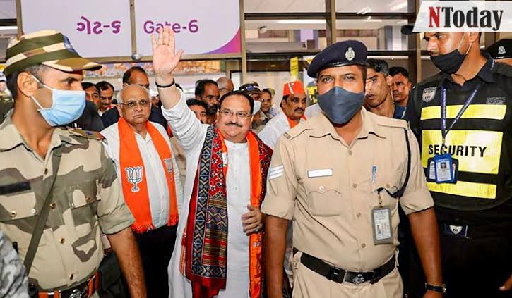 Nadda arrives at Nagpur to attend RSS annual event