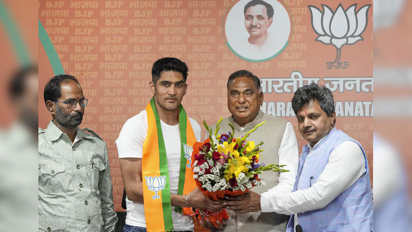 Boxer and Congress leader Vijender Singh joins BJP ahead of Lok Sabha elections