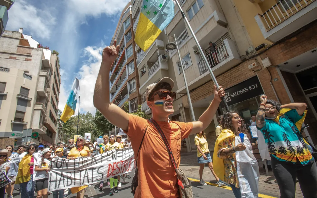 Thousands protest against over-tourism in Spain's Canary Islands