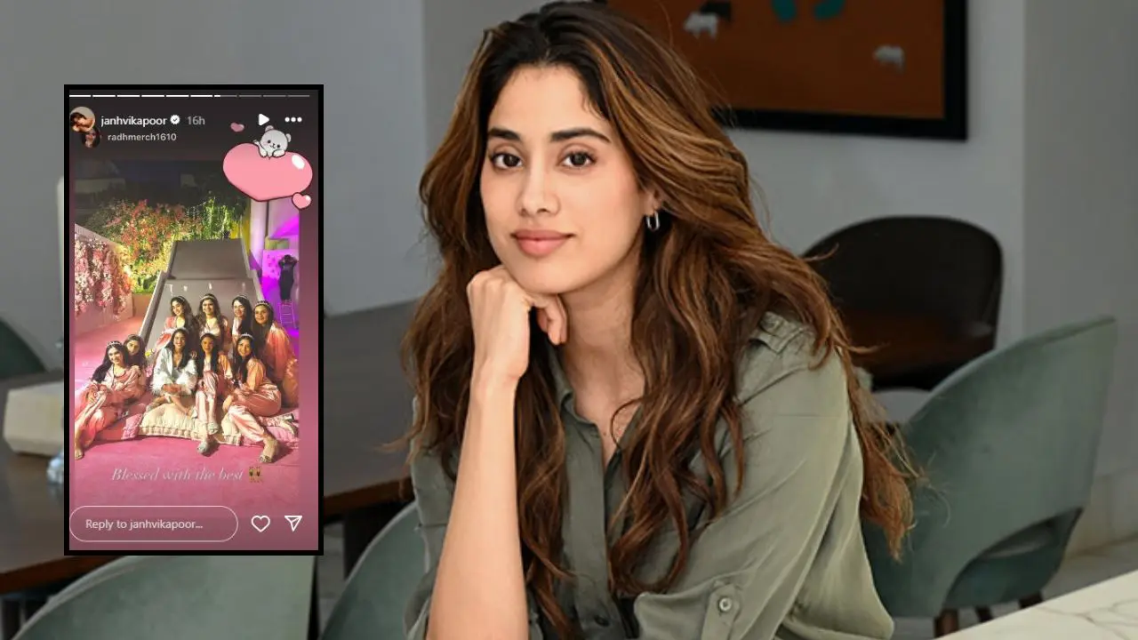 Janhvi Kapoor Shares Sneak Peeks from Radhika Merchant's Pink-Themed Bridal Shower