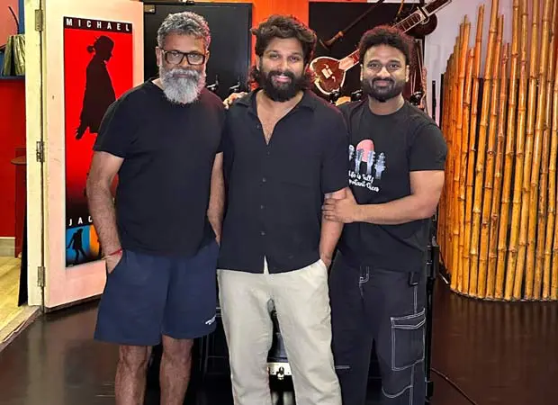 Pushpa 2: Allu Arjun shares photo with Sukumar, Devi Sri Prasad from music recording session