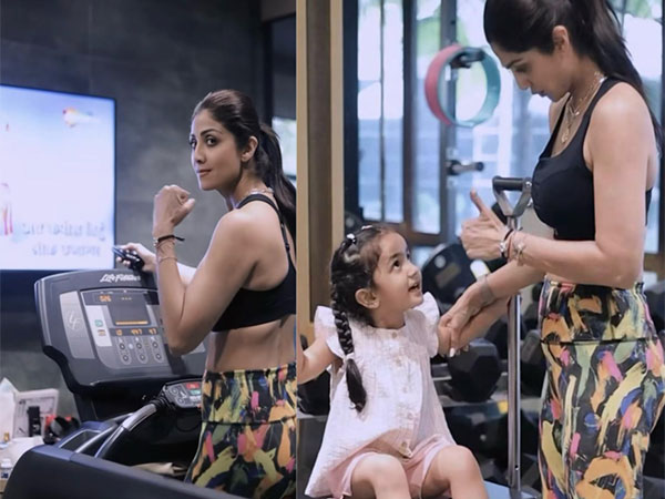 Shilpa Shetty workouts with daughter Samisha on World Health Day