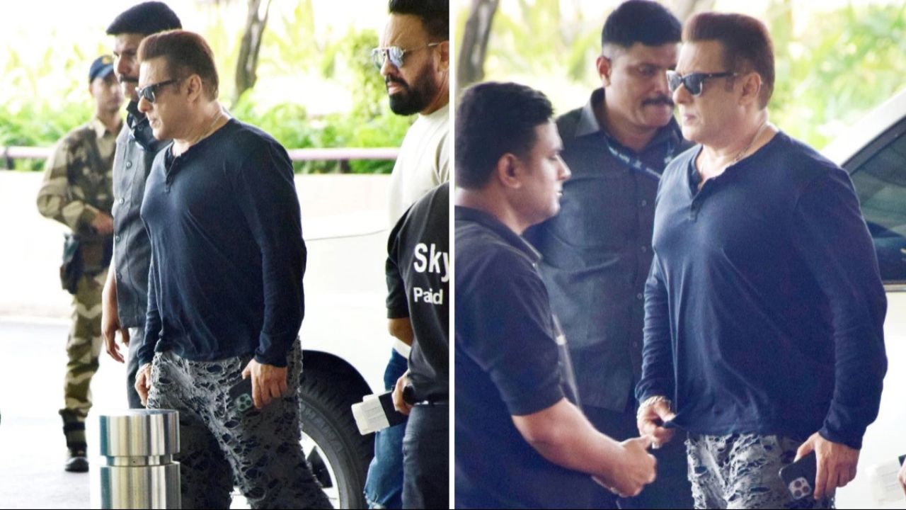 Salman Khan Spotted with Tight Security at Mumbai Airport