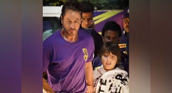 SRK Cheers for KKR alongside Son AbRam at Eden Gardens