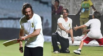 Shah Rukh Khan Displays Batting Skills, Bonds with Son AbRam During IPL Practice at Eden Gardens
