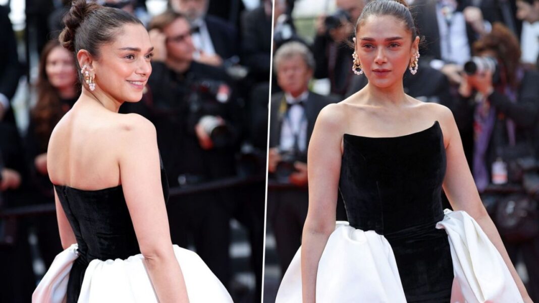 Aditi Rao Hydari Dazzles at Cannes 2024 in Monochrome Gown