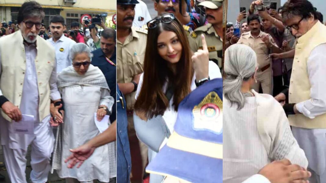 Big B, Jaya, and Aishwarya Rai Vote in Mumbai for Phase 5 of Lok Sabha Polls