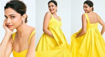 Deepika Padukone Glows in Yellow Dress, Flaunts Baby Bump