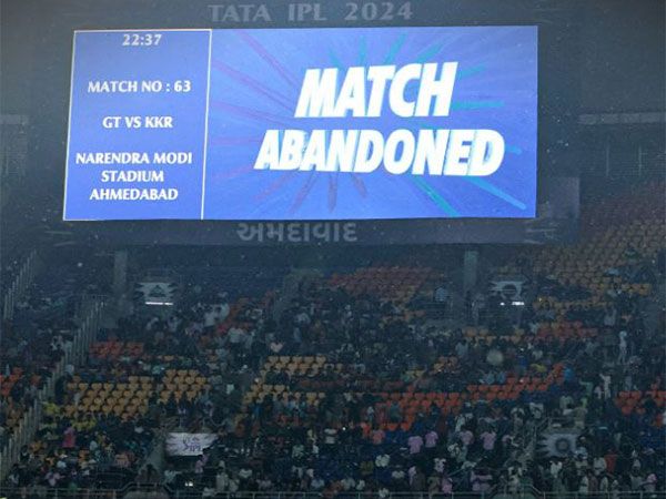IPL 2024: GT-KKR clash abandoned due to rain
