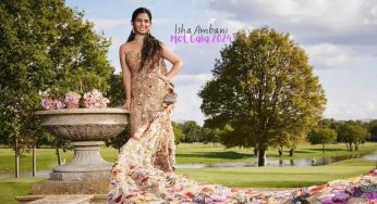 Isha Ambani Stuns at Met Gala 2024 in Rahul Mishra’s Floral Couture Sari Gown