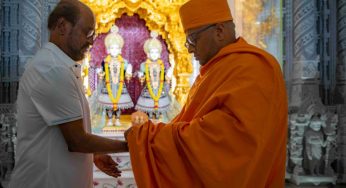 Rajinikanth’s Spiritual Sojourn: Visits BAPS Hindu Mandir in Abu Dhabi