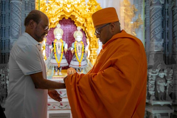 Rajinikanth's Spiritual Sojourn: Visits BAPS Hindu Mandir in Abu Dhabi