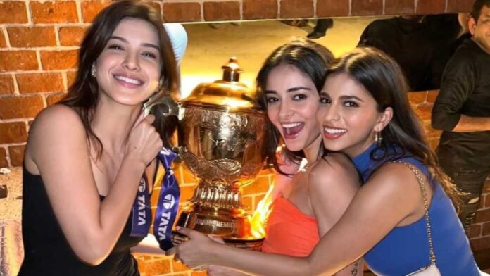 Suhana Khan, Ananya Panday, and Shanaya Kapoor: Glamorous Victory Poses with KKR's IPL Trophy