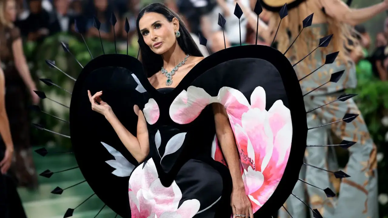 Demi Moore Stuns at Met Gala 2024 in Wallpaper Gown