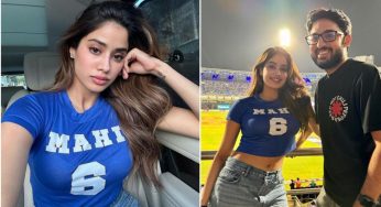 Janhvi Kapoor Cheers on at MI vs KKR IPL Match with Director Sharan Sharma