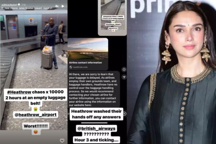 Aditi Rao Hydari Waits for 15 Hours for Luggage at Heathrow Airport