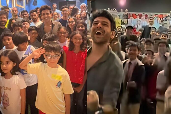 Kartik Aaryan Shares Joyful Moments with Kids at 'Chandu Champion' Screening