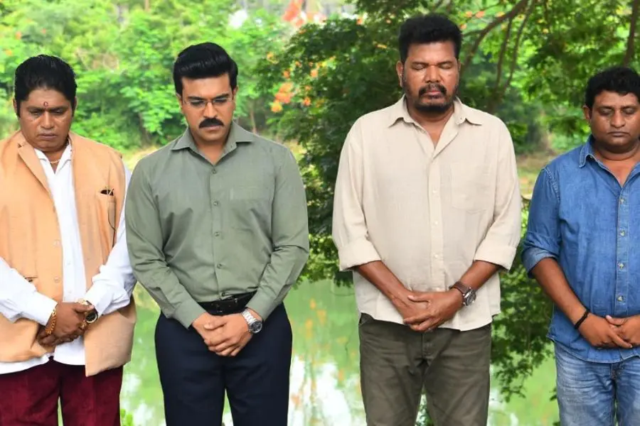 Ram Charan and S Shankar Honor Ramoji Rao on 'Game Changer' Set