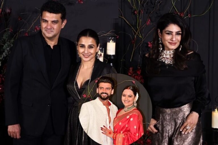 Vidya Balan, Raveena Tandon, and Others Attend Sonakshi Sinha and Zaheer Iqbal’s Wedding Reception