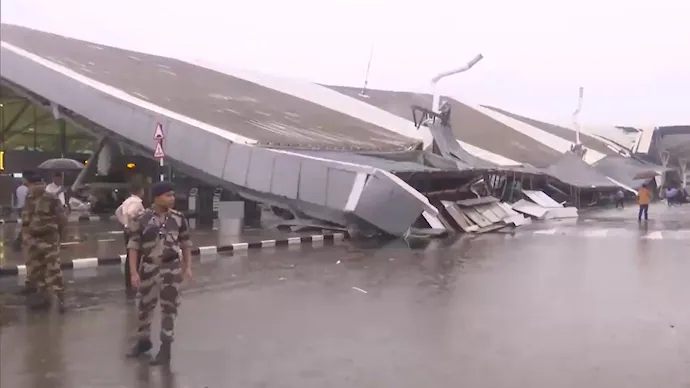 Heavy Rain Causes Canopy Collapse at Delhi Airport T-1, Operations Suspended